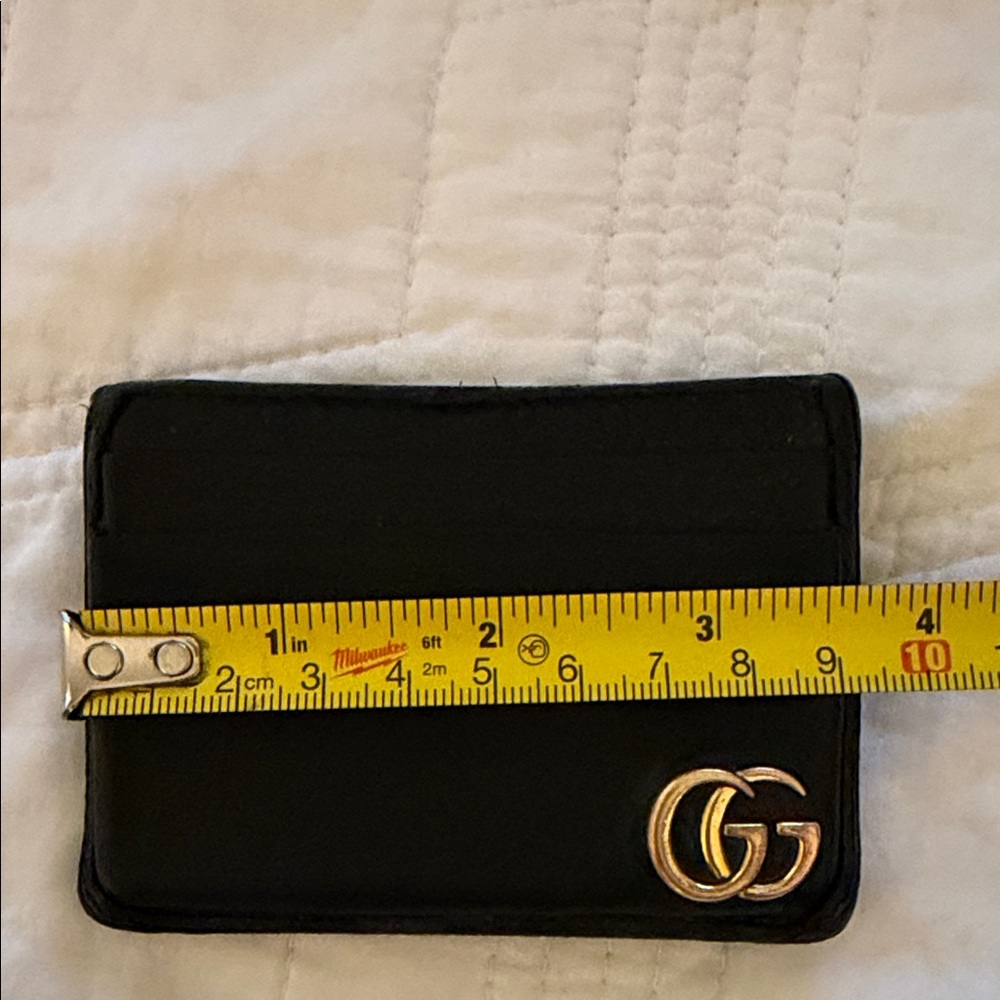 Gucci Black Leather Money Clip Wallet w/ Gold GG w/box - Authentic - Picture 5 of 6